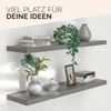 Casaria Wandregal mit Halterung, 2 Stück, MDF, Grau / Matt, 90 x 23 x 3,8cm Bild 4