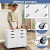 Rollcontainer mit 4 Schubladen und 2 Türen Aktenschrank mit Rollen Druckerständer Weiß Bild 4
