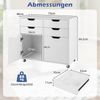 Rollcontainer mit 4 Schubladen und 2 Türen Aktenschrank mit Rollen Druckerständer Weiß Bild 3