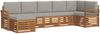 vidaXL Ecksofa Set 7 pcs Natürlich und Hellgrau Massivholz Akazie 3375171 Bild 2