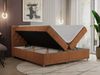 Boxspringbett Doppelbett Polsterbett Kunstlederbett mit Bettkasten - ROMA - 200x200cm - Orange Stoff - H3 Bild 2