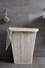 4x Buri Wäschetruhe mit Sack + Deckel Weiß 55L Wäschekorb Bamboo 45x60x33cm Bambus Bild 2