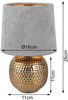 LED Tischleuchte Grau/Gold Keramikfuß Samtschirm, Höhe 26cm Bild 5