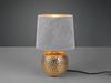 LED Tischleuchte Grau/Gold Keramikfuß Samtschirm, Höhe 26cm Bild 3