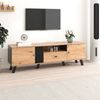 Merax 172cm TV-Schrank mit Holz- und Schwarzdesign,TV-Möbel, Lowboard mit Schubladen, Vielfältige Aufbewahrungsfunktionen Bild 3