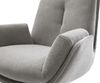 Drehstuhl Clea-Flex Strukturstoff Soft Grau Holzgestell kantig Natur 180° drehbar Bild 4