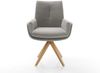 Drehstuhl Clea-Flex Strukturstoff Soft Grau Holzgestell kantig Natur 180° drehbar Bild 2