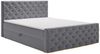 GRAINGOLD Montego Doppelbett 160x200, Boxspringbett, zwei Bettkästen, Glamour Stil, Velvet-Stoff, Grau Bild 2