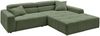 KAWOLA Sofa RENO Ecksofa Feincord olivgrün Longchair rechts 68 x 217 x 258 cm Bild 3