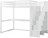 Vente-unique - MENIZI Bett Holz, Platte Weiß - B 147 cm x H 190 cm x L 246 cm Bild 2