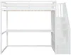 Vente-unique - MENIZI Bett Holz, Platte Weiß - B 147 cm x H 190 cm x L 246 cm Bild 3
