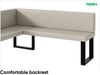 MEBLINI Eckbank für Esszimmer - Küchenbank - Essecke - Sitzecke Küche - ERIC - U-Beine 128x168x87cm Links - Beige Kunstleder Bild 5