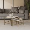 Couchtisch-Set Ramio Weiß/Gold 60 x 60 cm 2 Teile Vicco Bild 3