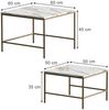 Couchtisch-Set Ramio Weiß/Gold 60 x 60 cm 2 Teile Vicco Bild 2
