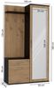 Selsey 'Duvio' Flurgarderobe mit Schrank und Spiegel, Eiche Artisan / Grau, 100 cm Bild 5