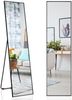 160 x 40 cm Ganzkörperspiegel 2 in 1 Standspiegel & Wandspiegel aus bruchsicherem Glas Schwarz Bild 2
