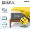 Komfortec Spannbettlaken 180x200 Baumwolle Jersey Bettlaken, Oeko-Tex Zertifiziert für Boxspring, Topper, Rundumgummi für Perfekte Passform, Weich & Atmungsaktiv, Pflegeleicht & Formstabil, Gelb Bild 2