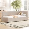 Polsterbett Schlafsofa 90*200 Multifunktionsbett mit 2 großen Stauraumschubladen und Lattenrost hautfreundlicher Samtstoff Beige Bild 3