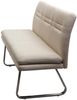 Sitzbank HWC-H70, Esszimmerbank Bank Polsterbank, Rückenlehne Stoff/Textil Edelstahl gebürstet ~ creme-beige 160cm Bild 3