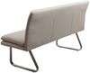 Sitzbank HWC-H70, Esszimmerbank Bank Polsterbank, Rückenlehne Stoff/Textil Edelstahl gebürstet ~ creme-beige 160cm Bild 4