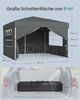 SONGMICS Faltzelt 3 x 3 m, mit Seitenwänden, stabil, tragbar, Pavillon für Garten, Hof, Markt, Sonnenschutz, grau Bild 5