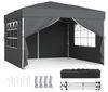 SONGMICS Faltzelt 3 x 3 m, mit Seitenwänden, stabil, tragbar, Pavillon für Garten, Hof, Markt, Sonnenschutz, grau Bild 1