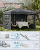 SONGMICS Faltzelt 3 x 3 m, mit Seitenwänden, stabil, tragbar, Pavillon für Garten, Hof, Markt, Sonnenschutz, grau Bild 3