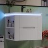 Badezimmerschrank mit LED-Radarsensor-Licht & Keramikbecken – Hängeschrank mit Schubladen & Stauraum, 60x46x48,5cm, Weiß Bild 4
