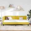 vidaXL Eckbettgestell mit Kopfteil Gelb 90 cm x 190 cm Samt 42016222 Bild 3