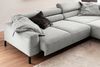 KAWOLA Sofa DELIA Ecksofa Cord hellgrau mit motorischem Sitzvorzug Recamiere rechts 74 x 219 x 276 cm Bild 2