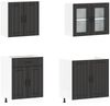 4-tlg. Küchenschrank-Set, Küchenmöbel Schwarz Holzwerkstoff Bild 4