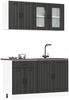 4-tlg. Küchenschrank-Set, Küchenmöbel Schwarz Holzwerkstoff Bild 2