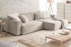 KAWOLA Sofa SAMU Ecksofa Feincord beige Recamiere rechts 72 x 168 x 276 cm Bild 2