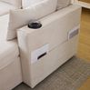 L-förmiges Schlafsofa 211x129,5x86 cm Beige, mit Stauraum & Getränkehaltern Bild 5