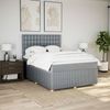 vidaXL Boxspringbett mit Matratze Hellgrau 140x190 cm Stoff 3292065 Bild 3