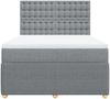 vidaXL Boxspringbett mit Matratze Hellgrau 140x190 cm Stoff 3292065 Bild 4