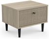 Calicosy 'SAÏGON' Nachttisch mit 1 Schublade Eichenholzoptik, Druck Rattan - Braun Bild 3