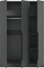Kleiderschrank 3-türig (B/H/T: 120x180x52 cm) in anthrazit Bild 3