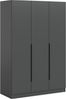 Kleiderschrank 3-türig (B/H/T: 120x180x52 cm) in anthrazit Bild 1