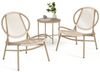SONGMICS Balkonmöbel, 3er Set, Gartenmöbel-Set, aus PE-Polyrattan, Outdoor, mit Tisch, 2 Stühlen, für Terrasse, Garten, Balkon, Karamellbraun Bild 4