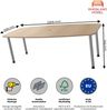 Rheinland Möbel Konferenztisch KONTI 220x103 cm – ovaler Besprechungstisch in Eiche mit silbernen Rundrohrfüßen & Kabelauslass, Meetingtisch für 6–8 Personen, moderner XXL-Tisch fürs Büro & Besprechungsraum Bild 3
