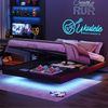 Furnishings Home Polsterbett 160x200cm PU hydraulisches Doppelbett mit Stauraum + LED-Licht (Set, Bett), Hausbett, mit Bettkasten Bild 3