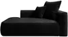 Vente-unique - PINETA Chaise longue SamtStoff Schwarz - B 115 cm x H 67 cm x L 180 cm Bild 3