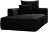 Vente-unique - PINETA Chaise longue SamtStoff Schwarz - B 115 cm x H 67 cm x L 180 cm Bild 5