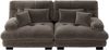 Ecksofa modular 81cm×220cm×77cm aus Chenille in Braun – mit 2 Lendenkissen und 2 Dekokissen Bild 3