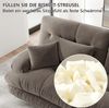 Ecksofa modular 81cm×220cm×77cm aus Chenille in Braun – mit 2 Lendenkissen und 2 Dekokissen Bild 5