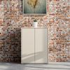 Forte ALICE SPRINGS Schuhschrank 70 80, moderner Flurschrank mit 2 Türen und 4 Einlegeböden, Holzwerkstoff, Kaschmir/Beige, 74,5 cm breit x 99,1 cm hoch x 34,9 cm tief Bild 2