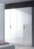 Dmora Großer Kleiderschrank Aram, Schlafzimmerschrank mit 4 Flügeltüren, Schrank mit 2 Regalen und Kleiderstange, 180x52h200 cm, Weiß Bild 2