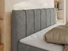Doppelbett, Boxspringbett auf Metallbeinen, Bonell-Matrtazen und Topper, Polsterbett mit zwei Bettkästen, dekoratives Kopfteil - DRINEA - 180 x 200 cm - Grau Velours - H4 Bild 4