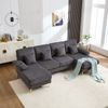4-Sitzer Wohnlandschaft B 265 x T 135 x H 88 cm aus Samt mit LED-Beleuchtung und USB-Anschluss Bild 3